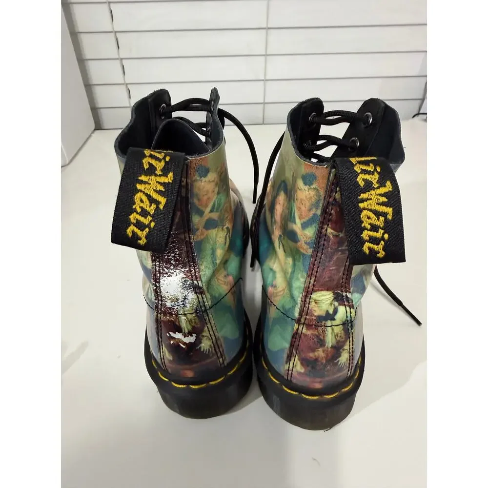Rare Dr. Martens 1460 Pascal Hogarth Boots Men 8 Women 9 Museum Art